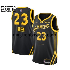 Maglia NBA Golden State Warriors Draymond Green 23 2023-2024 Nike City Edition Nero Swingman - Bambino
